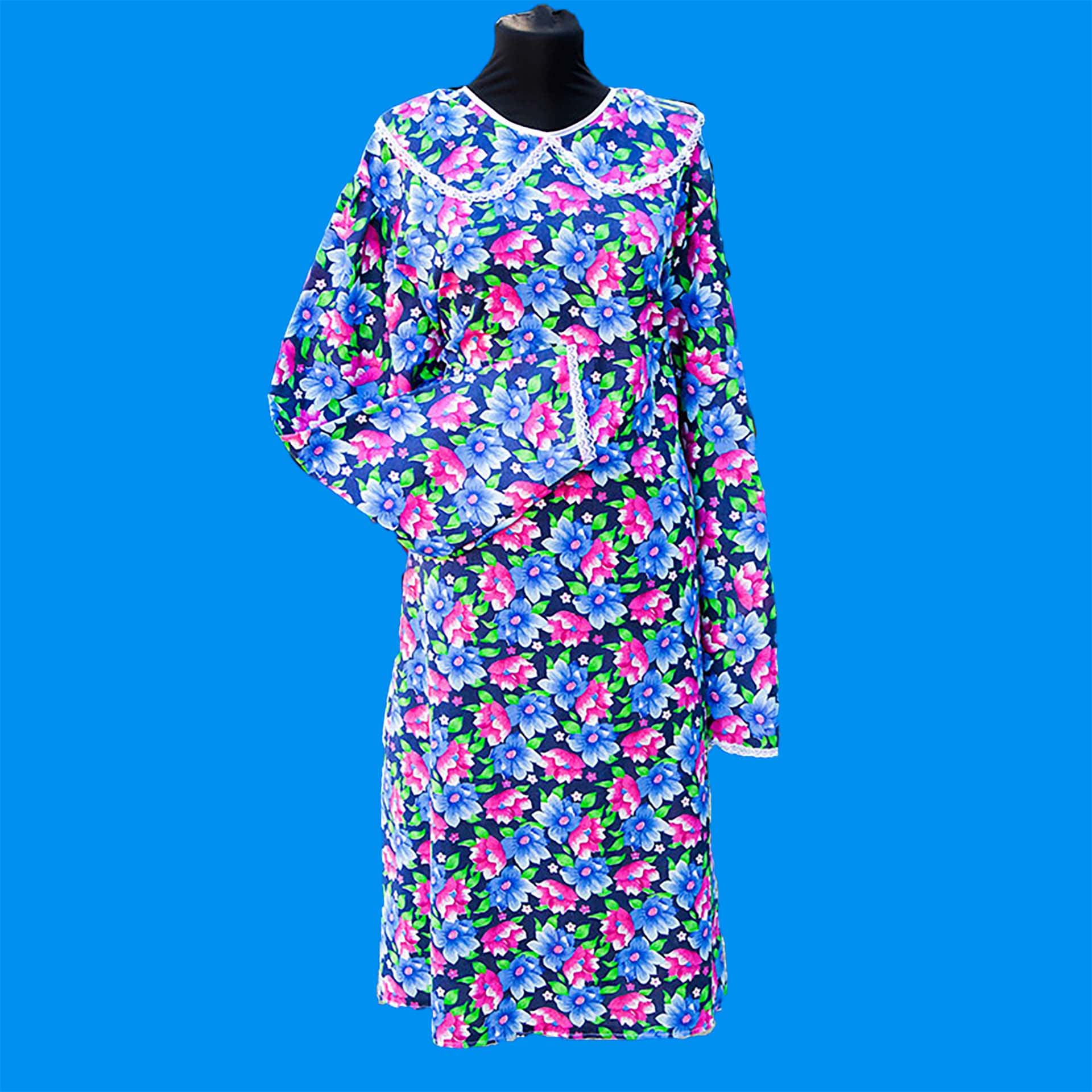 35801 Платье "Бабушкино" из ситца 100% хлопок с кружевом РАСПРОДАЖА
