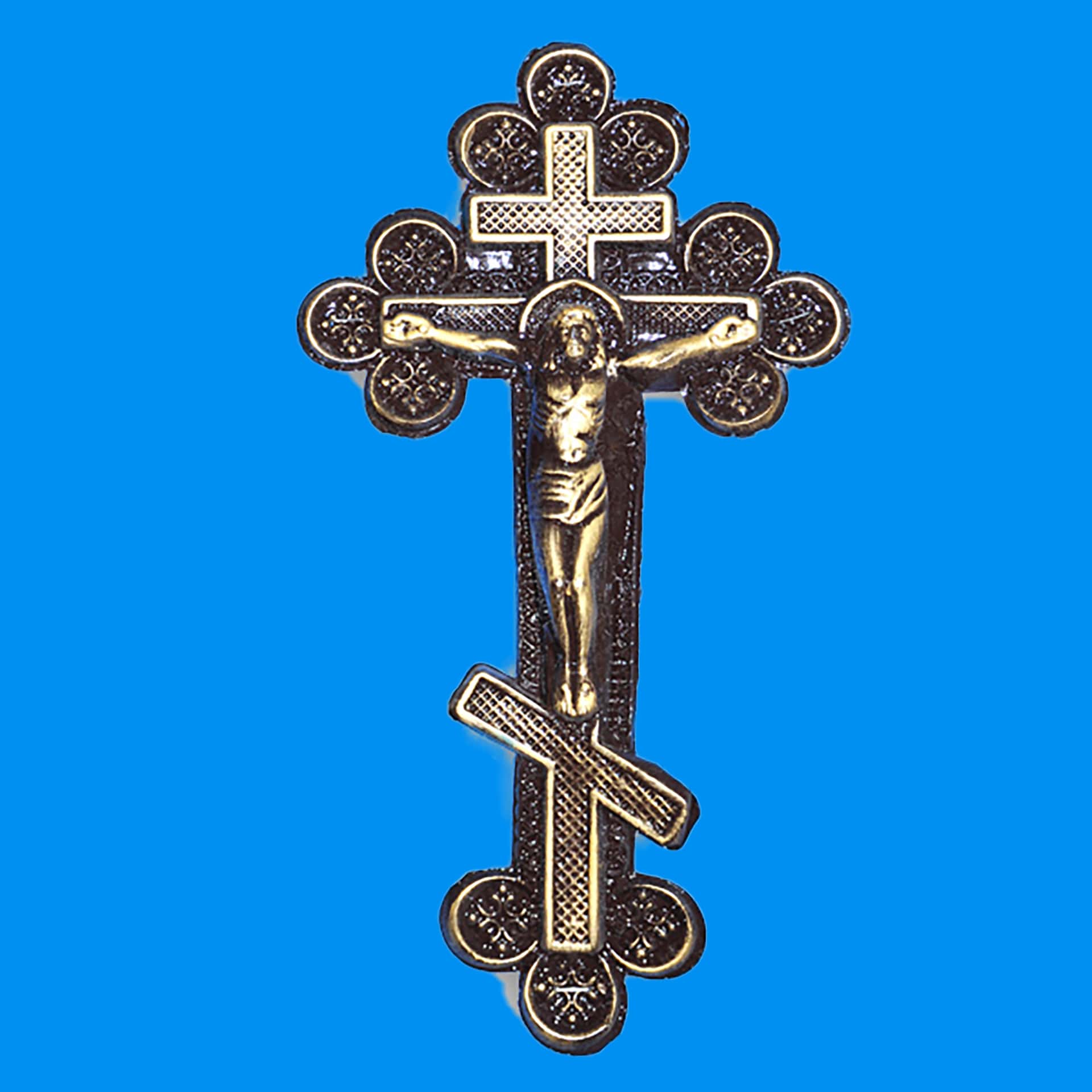 2602 Крест ажурный с распятием из фольги 355*195 мм (1.08)