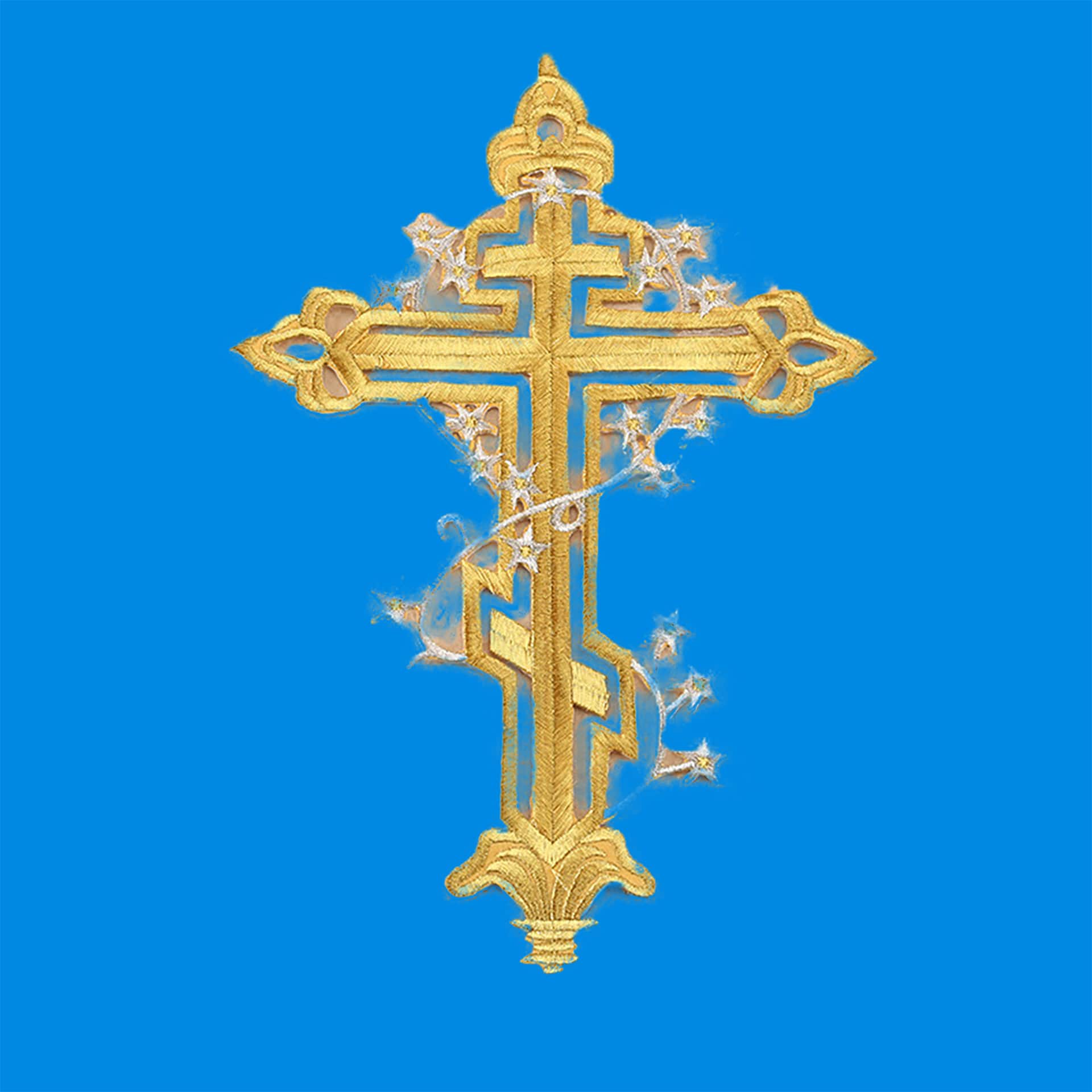 1701-1 Термоапликация "Крест с венцом" РАСПРОДАЖА