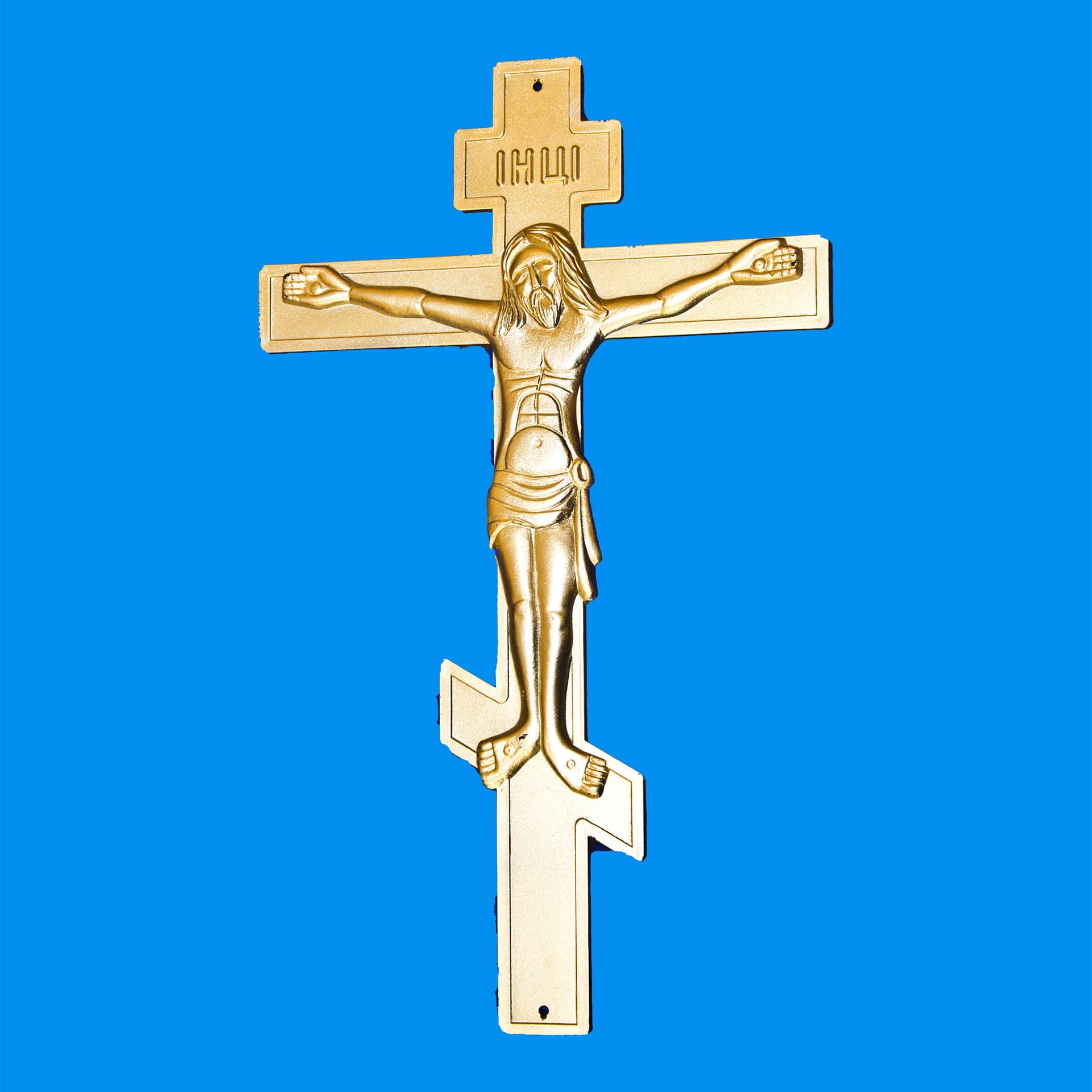 1318 Крест "IНЦI" из пластмассы большой с распятием, 305х185 мм