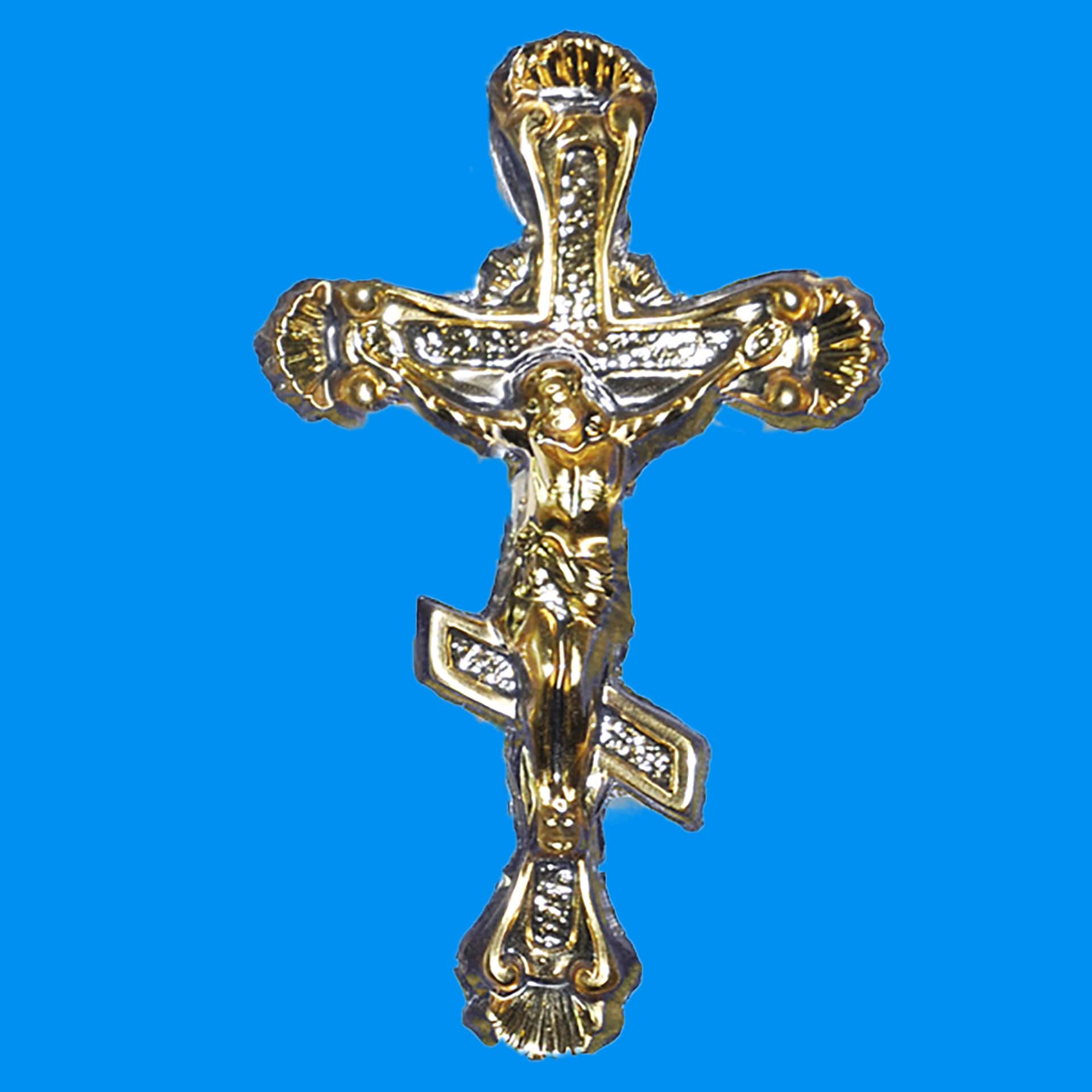 2641 Крест с распятием из фольги 140*240 мм. (1.05)