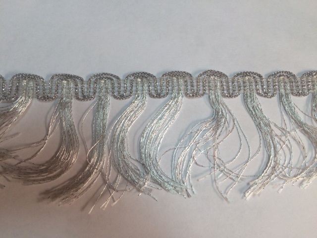 0418 СБ-8 Бахрома "Серебро" из металлизированной нити, шир. 8 см