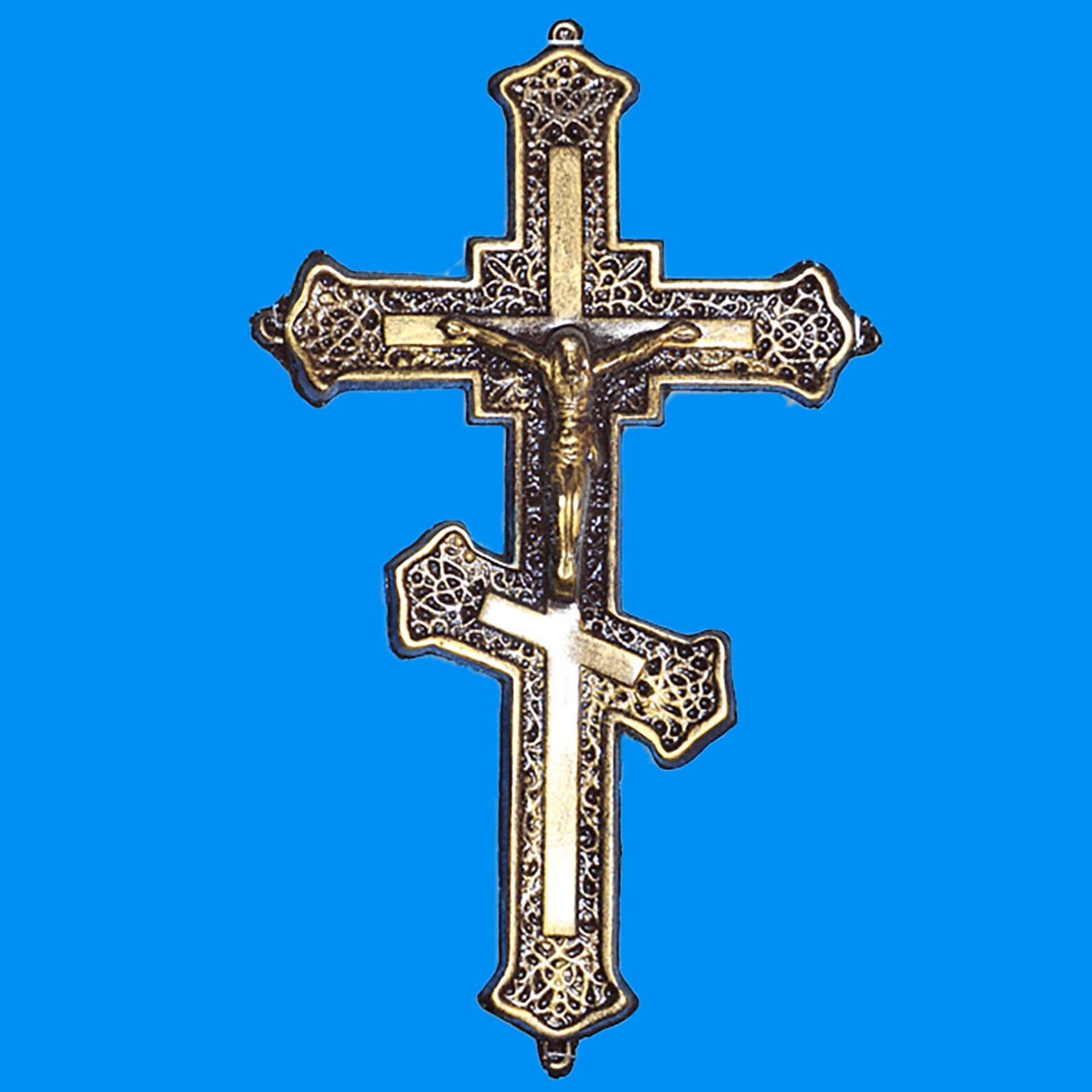 2605 Крест "Сиела" с распятием из фольги 300*185 мм (1.14)