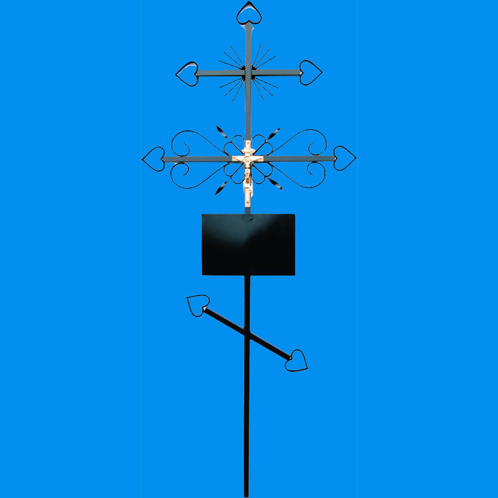 1749 Крест металлический "Лучи" №2