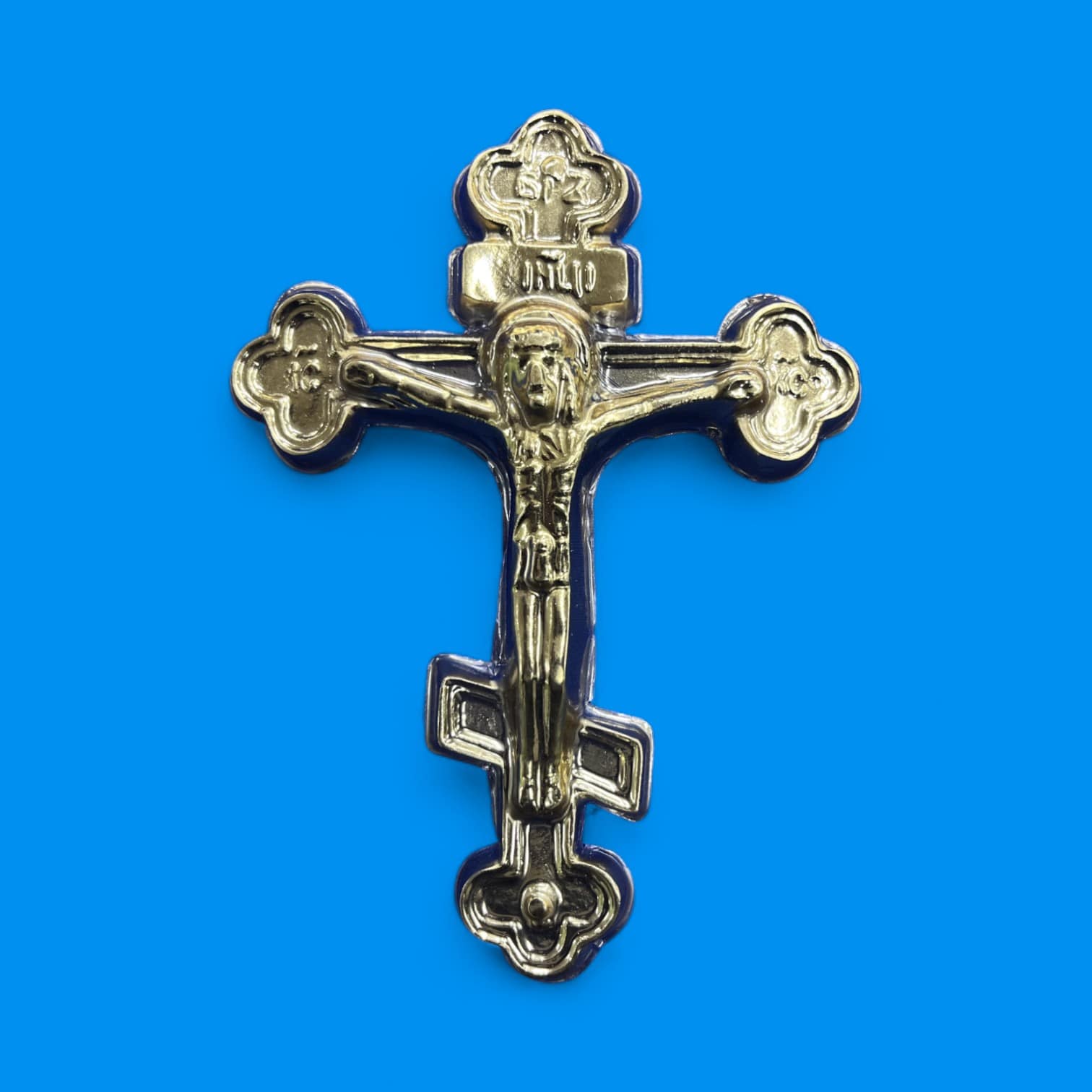 2667 Крест из фольги с распятием 155*115 мм. (1.35)