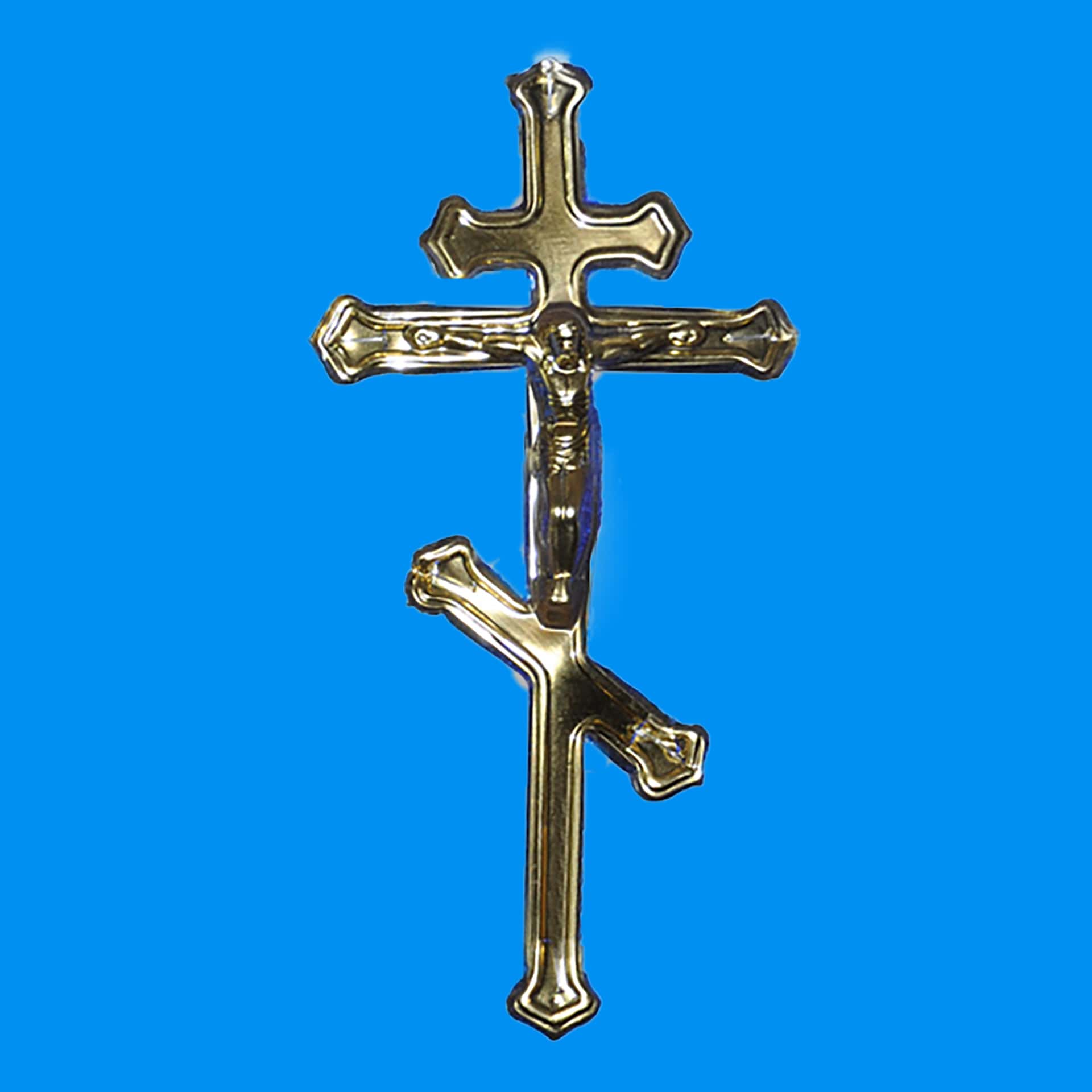 2603 Крест изящный с распятием из фольги 245*120 мм (1.12/Э-1,28)