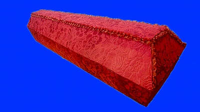 92007-1 Гроб "Гладь" из ткани бархат с рисунком с матрацем, стандарт