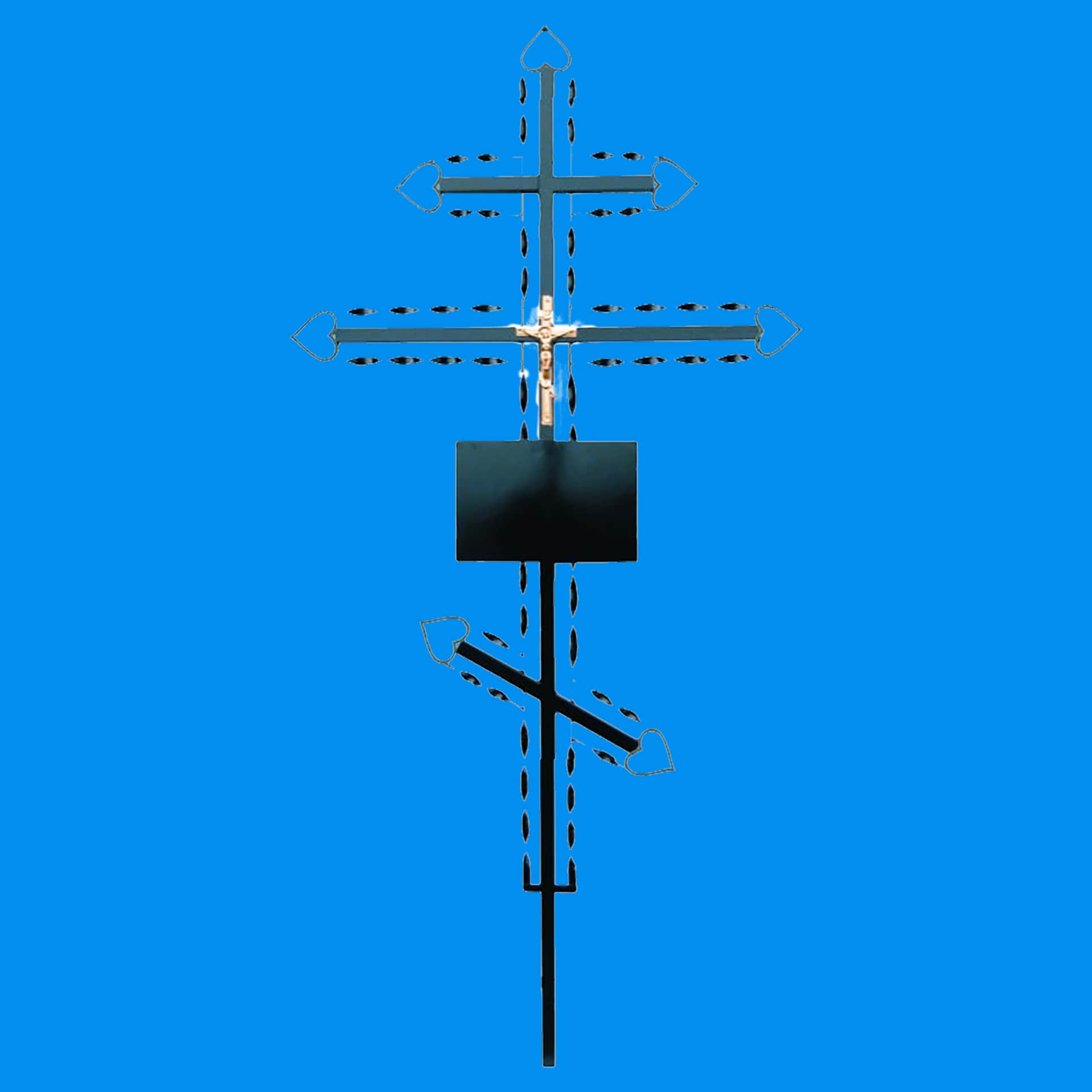 1748 Крест металлический "Плетёнка" №3